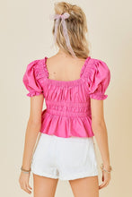 Pink Ruffle Detail Poplin Tiered Babydoll Top