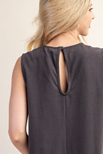 Charcoal Sleeveless Jersey Fabric U-Neck Jumpsuit