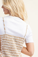 Beige Gingham Print Midi Dress