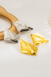 Gold Metal Geometric Irregular Dangle Earrings