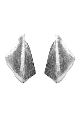 Silver Metal Geometric Irregular Dangle Earrings