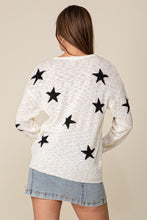 Ivory/Black Americana Star Print Oversized Sweater