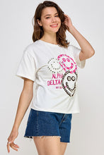 White Rhinestone Detail Graphic T Shirt