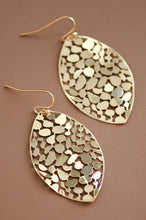 Gold Plated Metal Leaf Drop Earrings