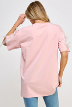 Pink Ribbon Detail R Neck Tunic