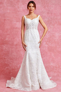 Off White Off Shoulder Sweetheart Top Mermaid Wedding Dress