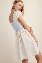 Ivory Smocked Sleeveless Cotton Gauze Mini Dress