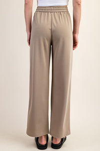 Tan Drawstring Elastic Waistband Pants