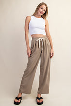 Tan Drawstring Elastic Waistband Pants