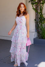 Ivory Print Chiffon Maxi Dress