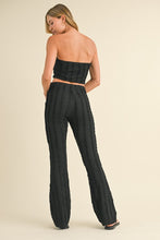 Black Baby Ruffled Tube Crop Top And Flared Pants