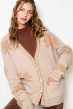 Soy Latte Oversized Floral Pattern Button Down Cardigan
