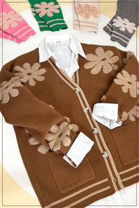 Gucci Oversized Floral Pattern Button Down Cardigan