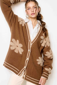 Gucci Oversized Floral Pattern Button Down Cardigan