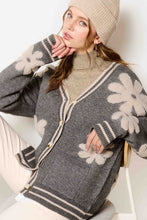 Pebble Oversized Floral Pattern Button Down Cardigan
