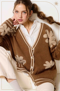 Gucci Oversized Floral Pattern Button Down Cardigan