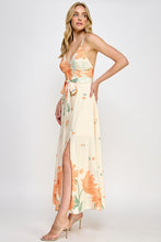 Cream Floral Print Maxi Dress