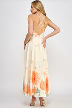 Cream Floral Print Maxi Dress