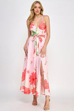 Pink Floral Print Maxi Dress