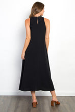 Black Solid Woven Sleeveless Dress