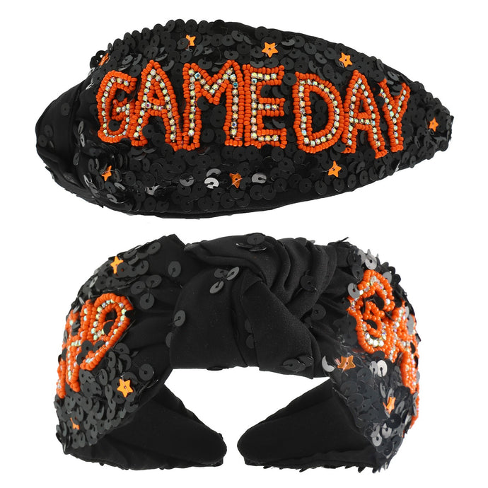 Orbk Gameday Top Knotted Jeweled Beaded Headband