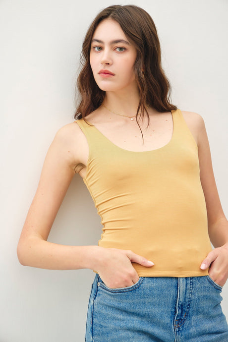 Golden Rod New Color- Basic Scoop Neck Tank