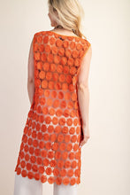 Orange Lace Round Neck Sleeveles Dress