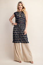Navy Lace Round Neck Sleeveles Dress