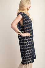 Navy Lace Round Neck Sleeveles Dress