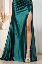 Emerald Sleeveless/Strapless Illusion Top Satin Mermaid Dress