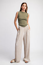 Oatmeal Pleated Straight Leg Pants