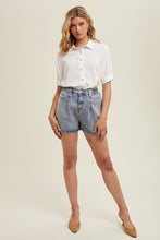Raw Edge Hem Denim Shorts