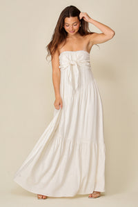 White Strapless Maxi Dress