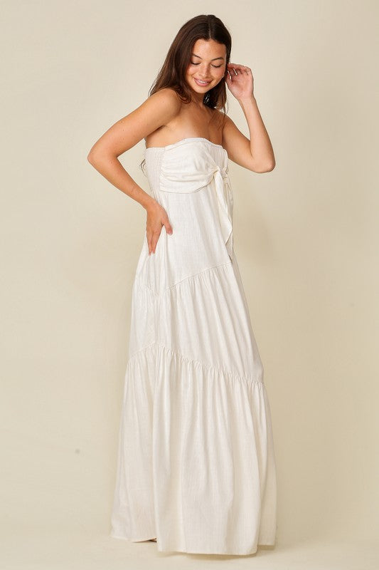 White Strapless Maxi Dress – Aquarius Brand