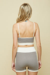 Ash Contrast Cami Top And Biker Shorts