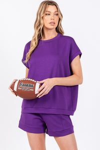Purple Ultra Soft Top And Shorts Set
