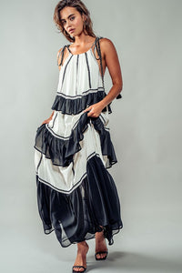 Ivory/Black Ursula Maxi Dress
