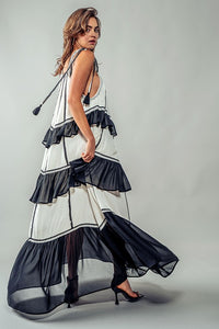 Ivory/Black Ursula Maxi Dress