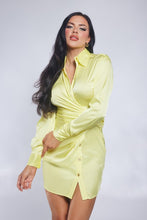 Yellow Satin Mini Casual Dress