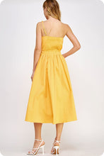 Tangerine Knotted Flower Bow Midi Dress