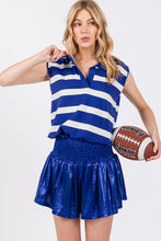 Royal Metalic Smocked Shorts