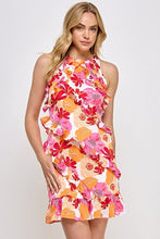 Pink Multi Floral Print Ruffle Shift Dress