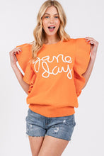 Orange/White Ruffle Sleeve Gameday Sweater Top