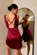 Wine Sleeveless Asymmetric Hem Line Dress