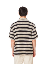Black-Grey Textured Stripe Shirt