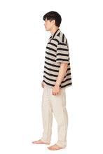 Black-Grey Textured Stripe Shirt