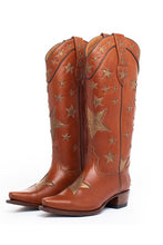 Brown Star Print Boots
