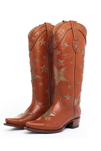 Brown Star Print Boots