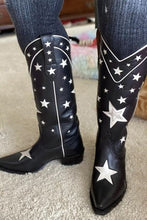 Black Star Print Boots