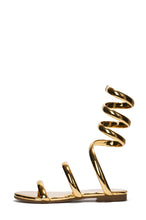Gold Spiral Wrap Around Sandals